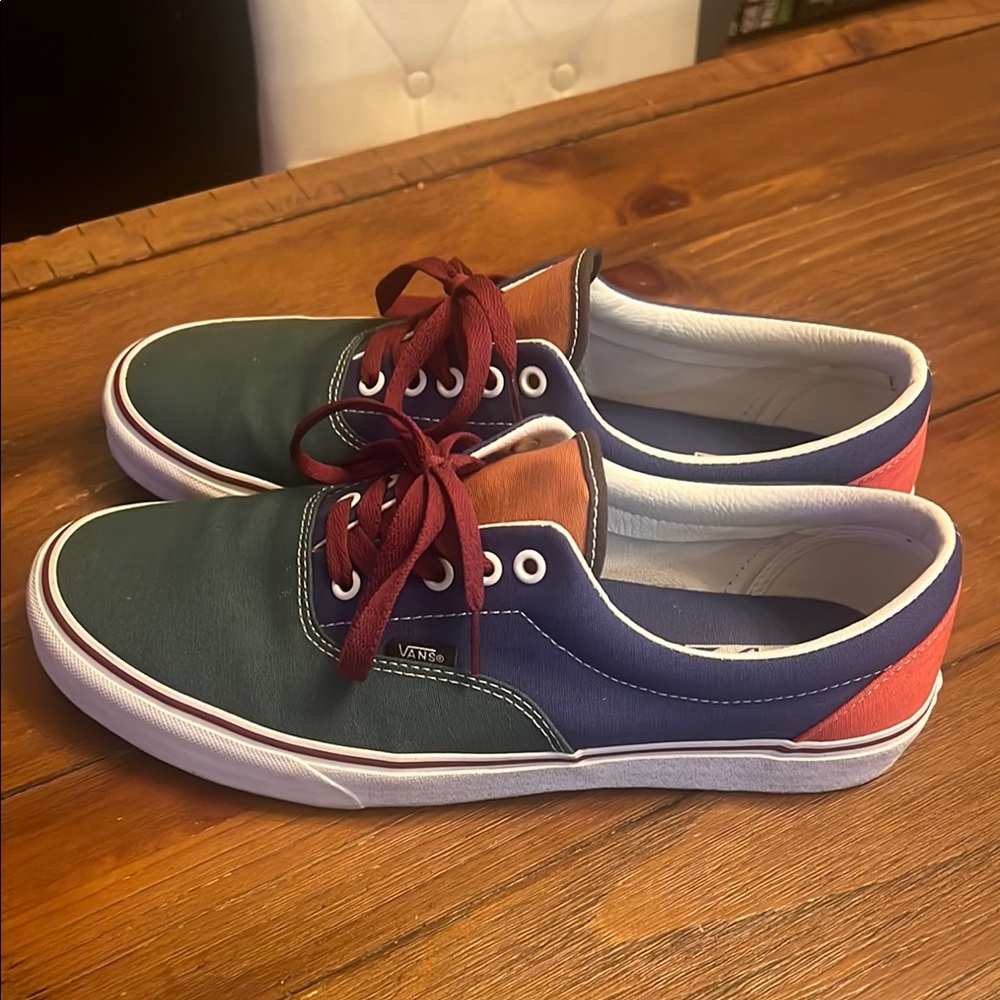 Vans Colorful Low-Top Sneakers with Red Laces